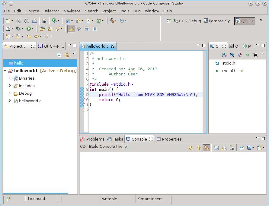 Создание проекта в Code Composer Studio — иллюстрация 7